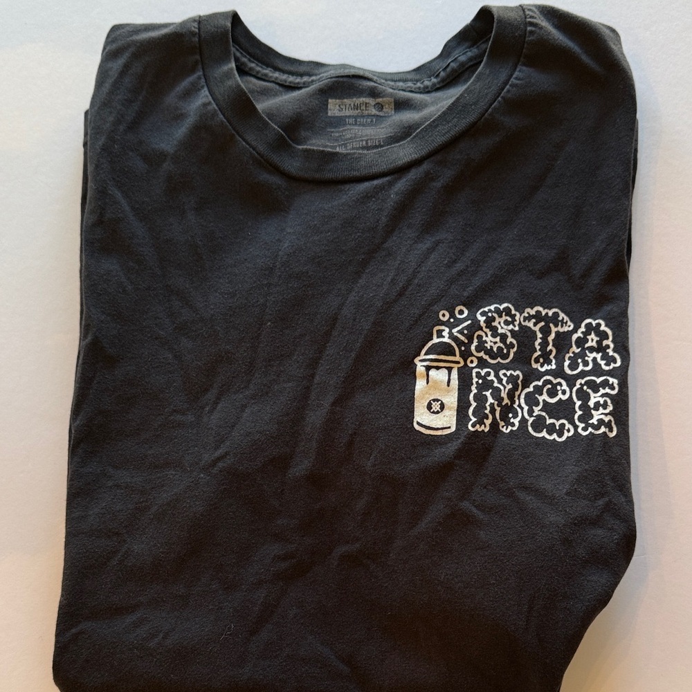 Stance Black Tee with Spray Can Graphic